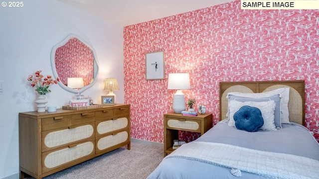 1518 W 14th Ave, La Center, WA 98629 - bedroom featuring carpet and wallpapered walls