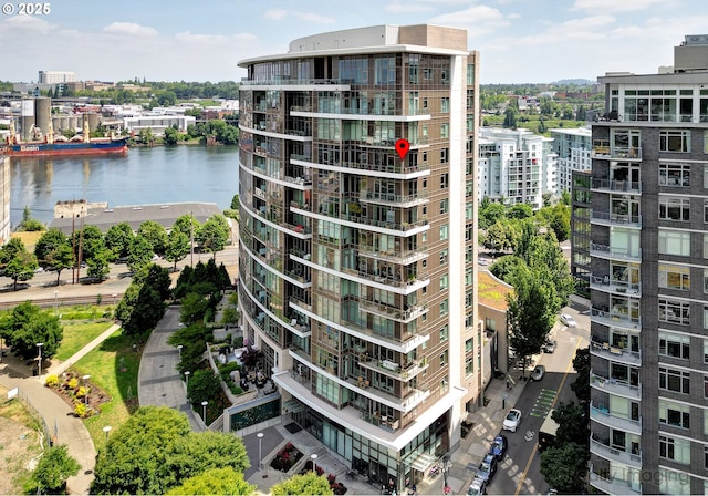 949 NW Overton St Unit 1302, Portland, OR 97209 - view of apartment building / complex featuring a water view and a view of city