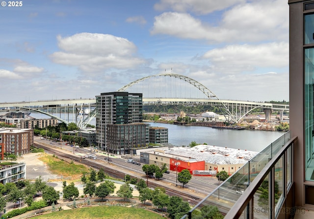 949 NW Overton St Unit 1302, Portland, OR 97209 - water view with a notable bridge and nearby urban area