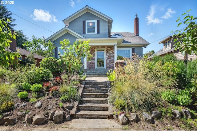 1902 N Terry St, Portland, OR 97217 - view of front of house featuring a chimney
