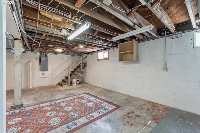 1902 N Terry St, Portland, OR 97217 - below grade area featuring electric panel and stairway