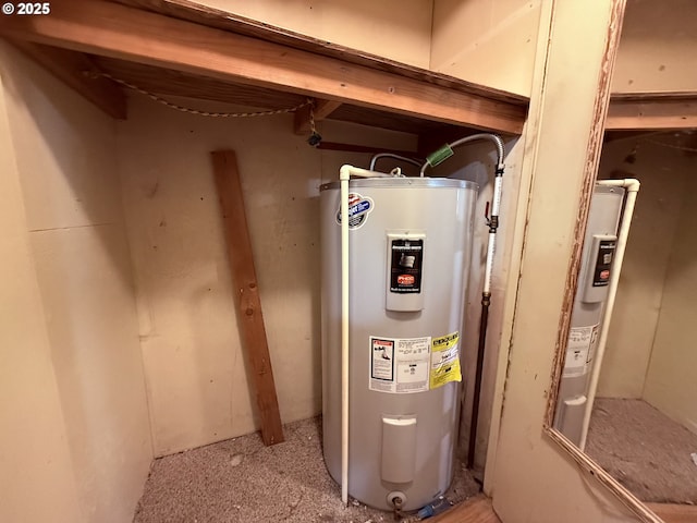 utility room with water heater
