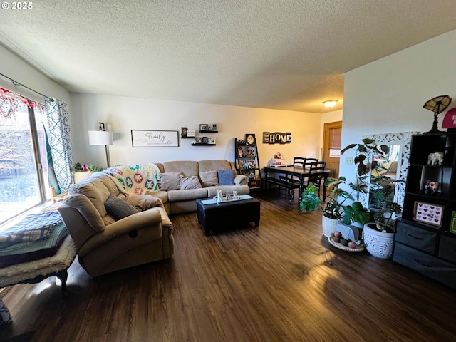 1221 Lewis St, The Dalles, OR 97058 - living area with wood finished floors and a textured ceiling