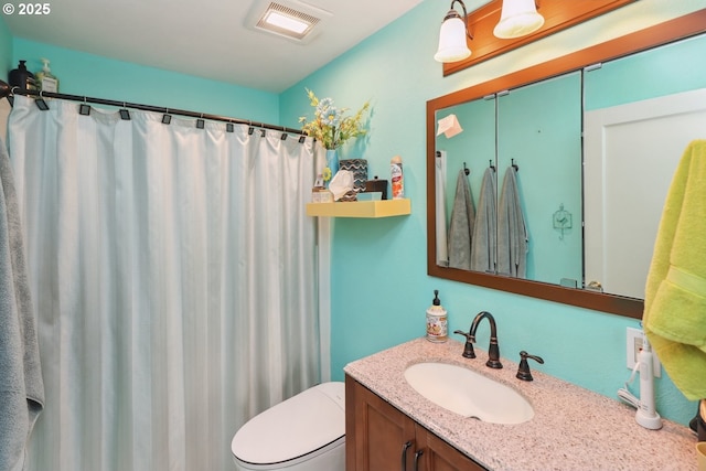 28805 Royal Ave, Eugene, OR 97402 - full bathroom featuring vanity, toilet, and a shower with curtain