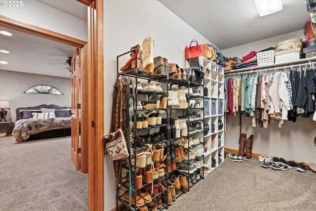 18122 Hulden Ln, Arlington, OR 97812 - walk in closet with carpet flooring and a ceiling fan