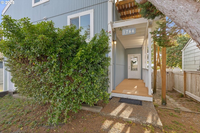 view of doorway to property