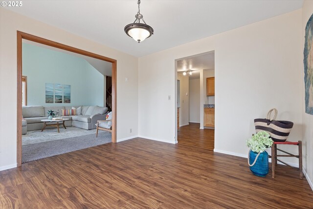 interior space featuring dark wood-type flooring