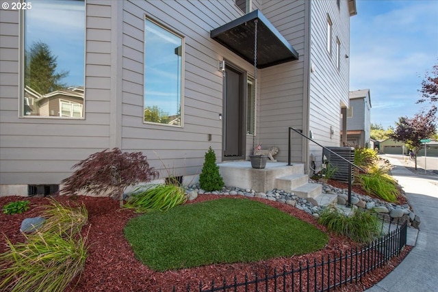 entrance to property with cooling unit