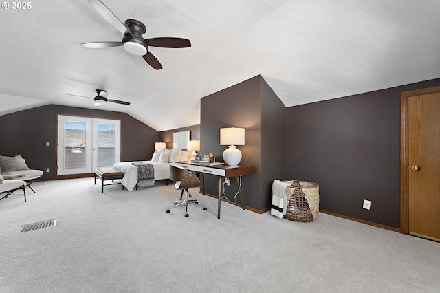 2804 NE 61st Ave, Portland, OR 97213 - carpeted office featuring ceiling fan, lofted ceiling, and baseboards