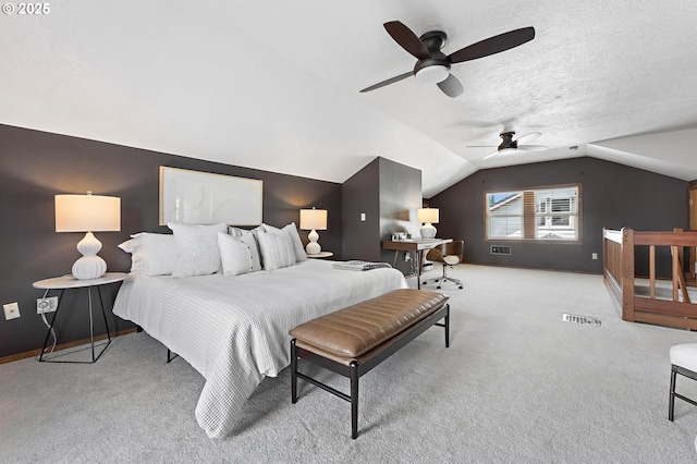 2804 NE 61st Ave, Portland, OR 97213 - carpeted bedroom with lofted ceiling, baseboards, and ceiling fan