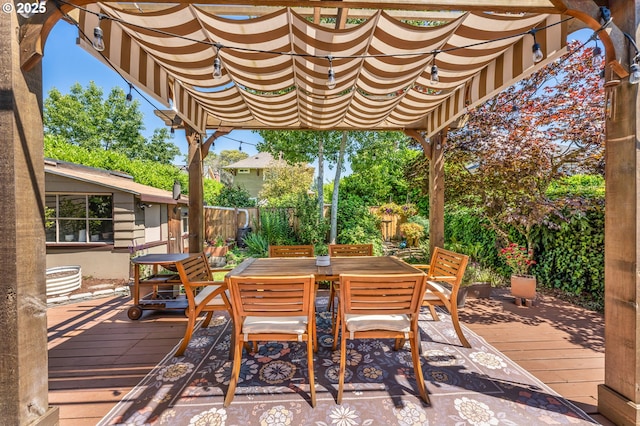 2804 NE 61st Ave, Portland, OR 97213 - wooden terrace featuring a fenced backyard and outdoor dining area