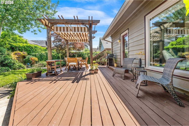 2804 NE 61st Ave, Portland, OR 97213 - wooden terrace featuring a pergola and outdoor dining space