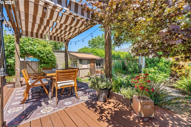 2804 NE 61st Ave, Portland, OR 97213 - wooden terrace featuring a pergola and outdoor dining area