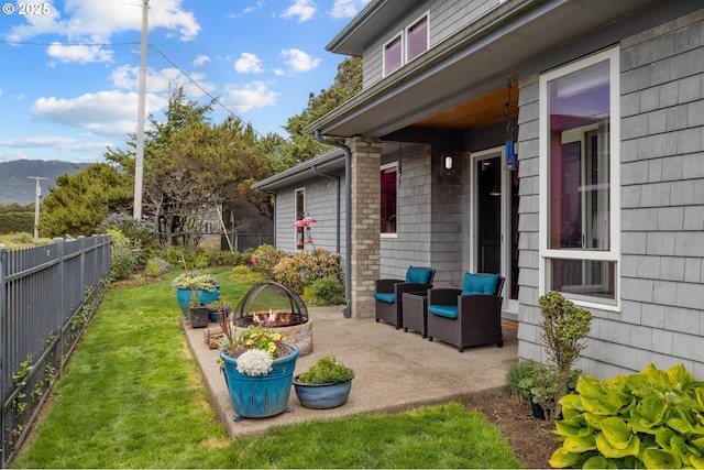 8866 Ocean Crest Ln, Manzanita, OR 97130 - view of patio / terrace featuring a vegetable garden and a mountain view