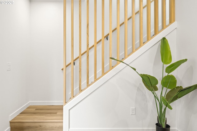 3528 NE 44th Ave, Portland, OR 97212 - stairway with baseboards and wood finished floors