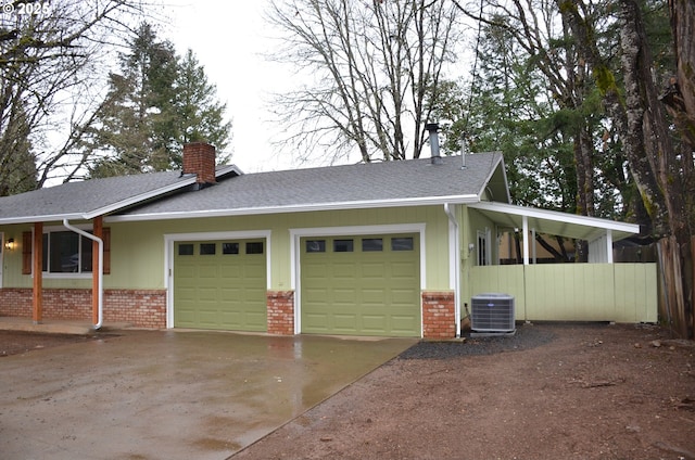 garage featuring cooling unit