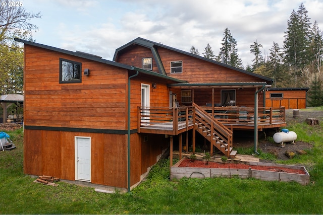 23830 Old Peak Rd, Philomath, OR 97370 - back of property with a deck and stairs
