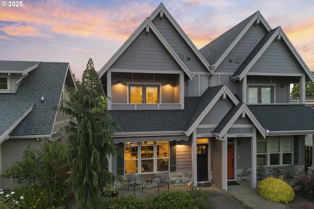 16033 SW 2nd St, Sherwood, OR 97140 - craftsman-style house featuring board and batten siding, stone siding, and a shingled roof