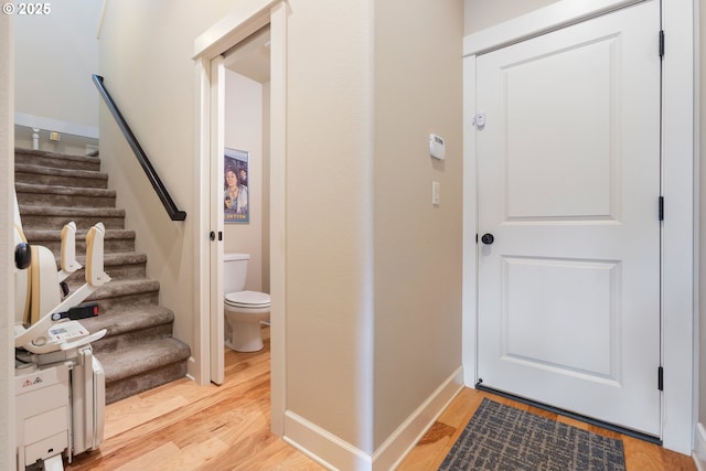 16033 SW 2nd St, Sherwood, OR 97140 - foyer with light wood-style floors and stairway