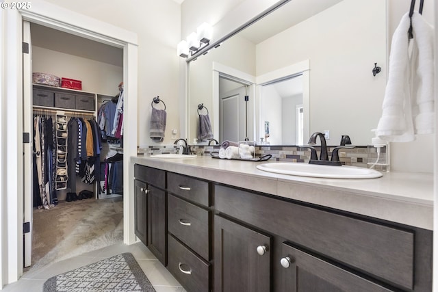 16033 SW 2nd St, Sherwood, OR 97140 - bathroom with double vanity, tile patterned flooring, and a walk in closet