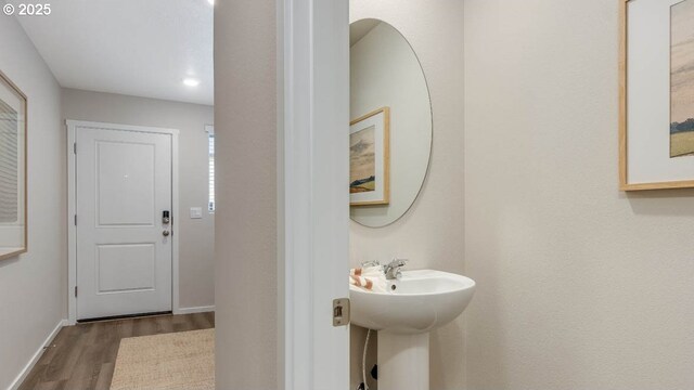 entrance foyer with hardwood / wood-style flooring