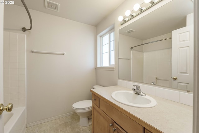 13924 NE 7th Ct, Vancouver, WA 98685 - full bathroom featuring toilet, vanity, baseboards, and  shower combination