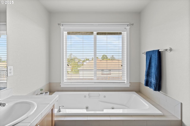 1845 S 15th Ct, Ridgefield, WA 98642 - full bathroom with a tub with jets and vanity