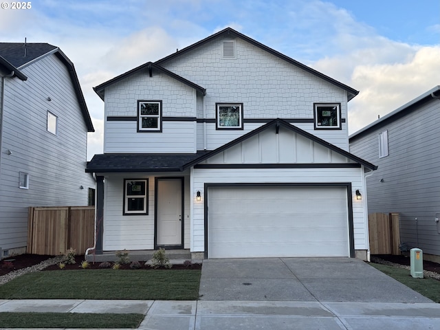 view of front of home featuring a garage