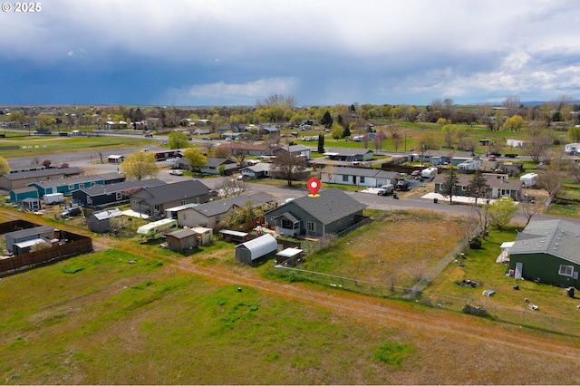 bird's eye view with a residential view