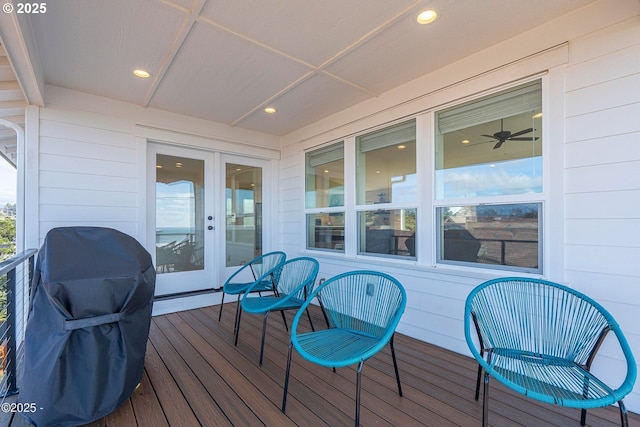 2150 NW Inlet Ave, Lincoln City, OR 97367 - wooden deck with french doors and a grill