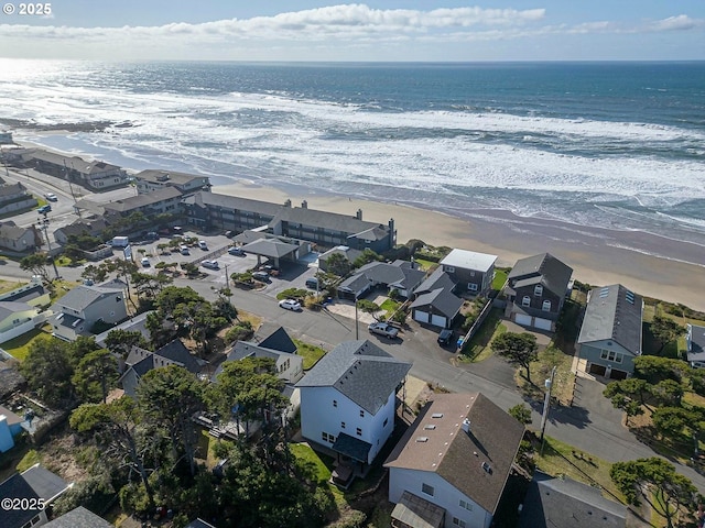 2150 NW Inlet Ave, Lincoln City, OR 97367 - bird's eye view featuring a view of the beach, a residential view, and a water view