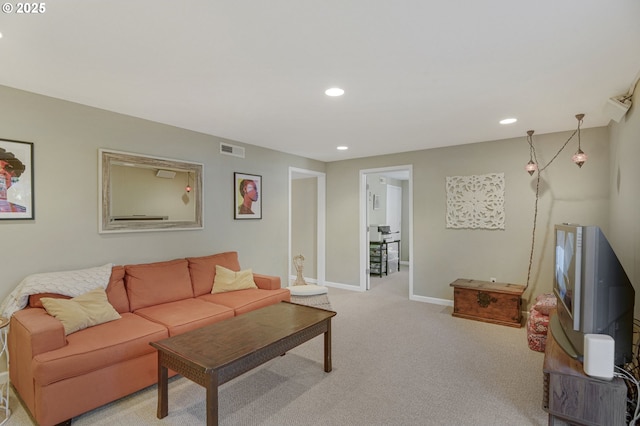 1842 SW Lobelia St, Portland, OR 97219 - living area featuring recessed lighting and light colored carpet