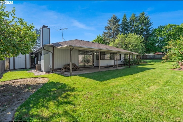 11560 SW Settler Way, Beaverton, OR 97008 - rear view of property featuring a chimney and a patio