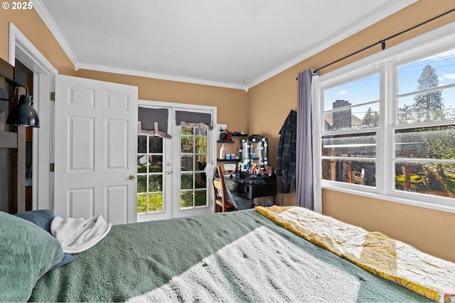 410 E D St, Rainier, OR 97048 - bedroom with french doors and ornamental molding