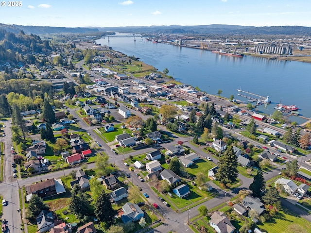 410 E D St, Rainier, OR 97048 - aerial view of property's location featuring a large body of water and a notable bridge