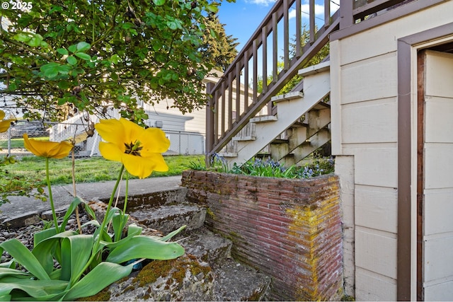 410 E D St, Rainier, OR 97048 - exterior view of stairway