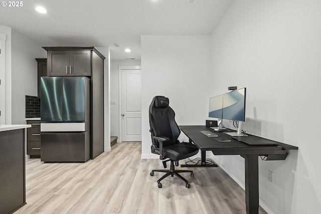 office featuring light hardwood / wood-style floors