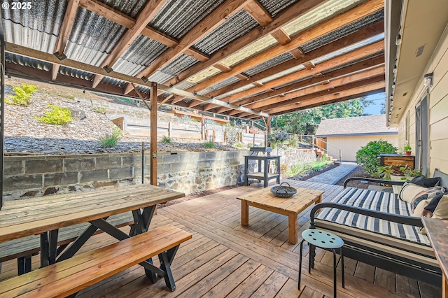 190 SE Shafford St, Estacada, OR 97023 - wooden deck with an outdoor hangout area