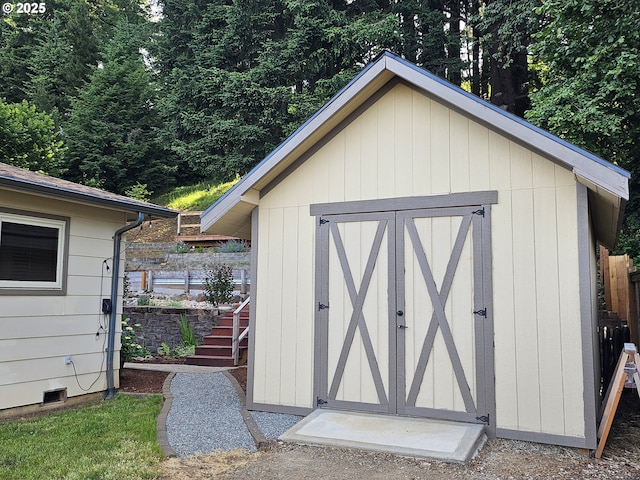 190 SE Shafford St, Estacada, OR 97023 - view of shed with stairway