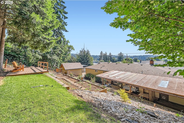 190 SE Shafford St, Estacada, OR 97023 - view of green lawn featuring a deck
