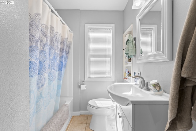 12275 SE School Ave, Boring, OR 97009 - full bath featuring vanity, tile patterned flooring, shower / tub combo with curtain, and healthy amount of natural light