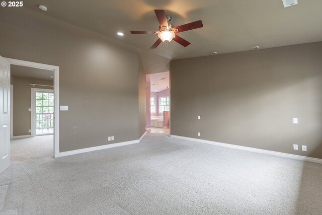 7105 Mississippi Dr, Vancouver, WA 98664 - unfurnished room featuring light carpet, ceiling fan, healthy amount of natural light, baseboards, and recessed lighting
