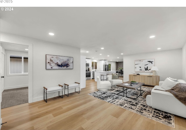 living room featuring light hardwood / wood-style floors