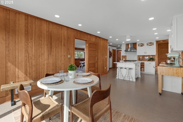 1209 N Prom, Seaside, OR 97138 - dining area featuring recessed lighting and wooden walls