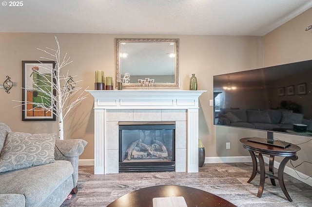 715 Shadowwood Loop, Keizer, OR 97303 - living room with wood finished floors and a tiled fireplace
