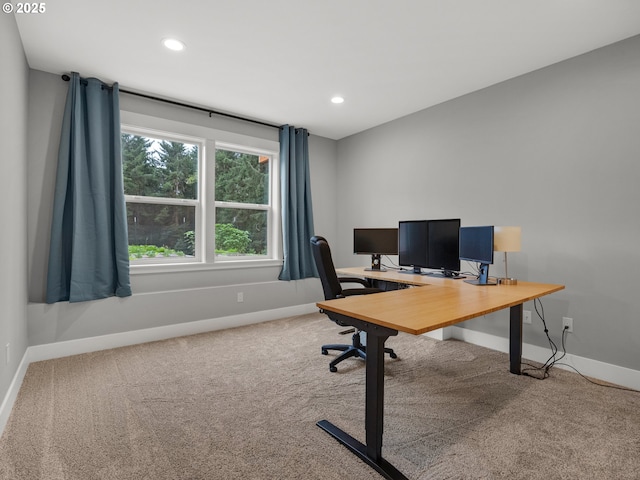37330 Labiske Ln, Astoria, OR 97103 - home office featuring carpet flooring, baseboards, and recessed lighting