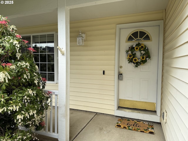 property entrance with a porch