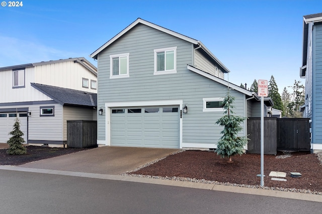 view of front facade with a garage