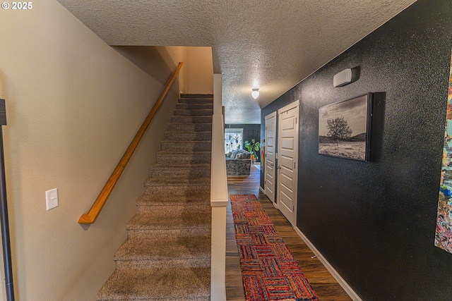 9511 NE 73rd St, Vancouver, WA 98662 - stairs with wood finished floors and a textured ceiling
