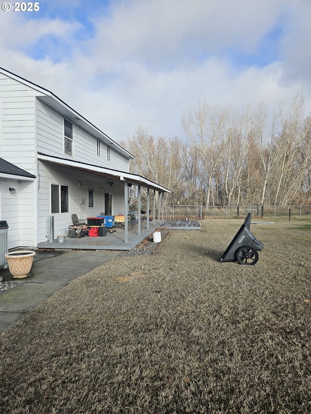 view of yard featuring central AC unit and a patio area